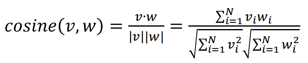 formula of cosine (v,w)